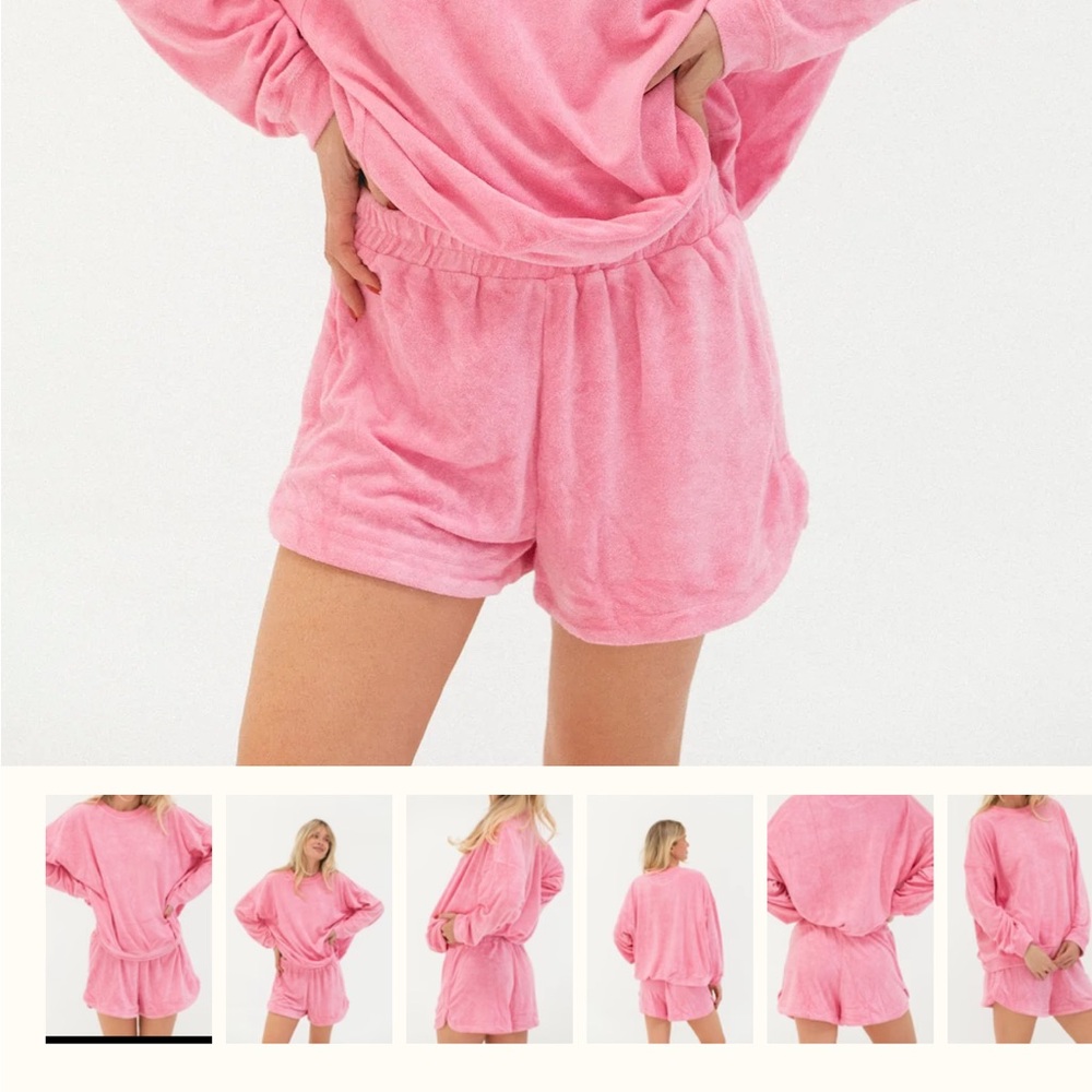 SOLAI THE LABEL Surfrider Towel Shorts Candy Pink Small